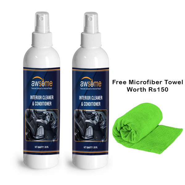 Awsome Vehicle Interior Cleaner & Conditioner with 1 Pc Free Micro Fiber Towel